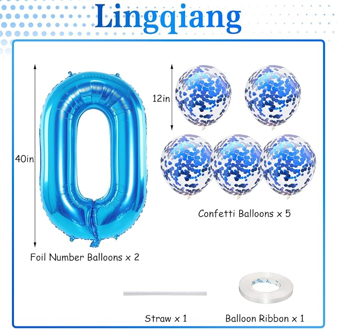 40 Inch Number 50 Foil Balloons Set, Giant Number 5 and 0 Helium Balloons Self - Image 2