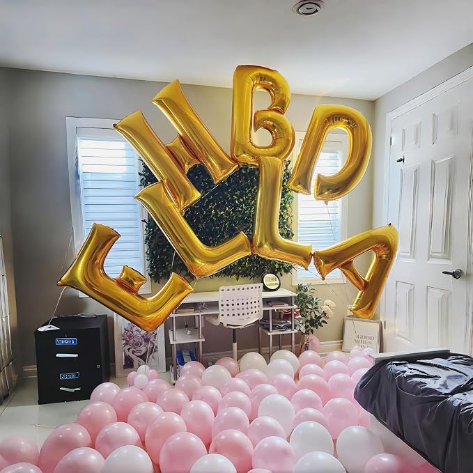 Giant H Alphabet Balloon Letters, 40 Inch Helium Mylar Foil Name Word Balloons - Image 4