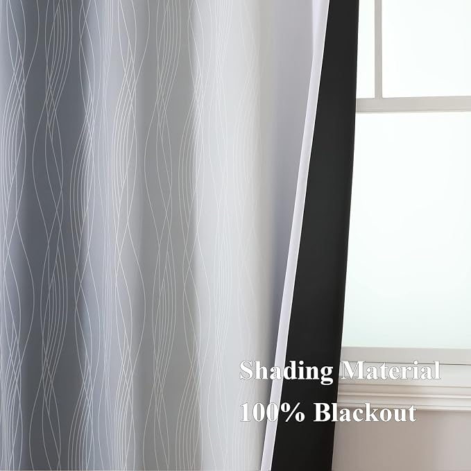 Grey and Greyish White Blackout Curtains & Drapes - Image 5