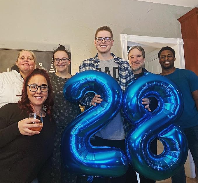 Navy Blue Number 60 Balloon 40 Inch - Image 3