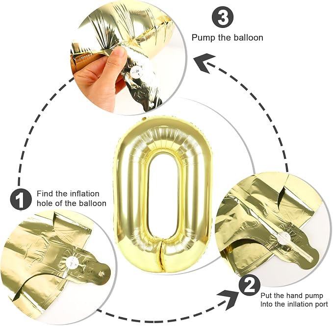 7 Balloon Number 40 Inch Light Gold Balloons - Image 6