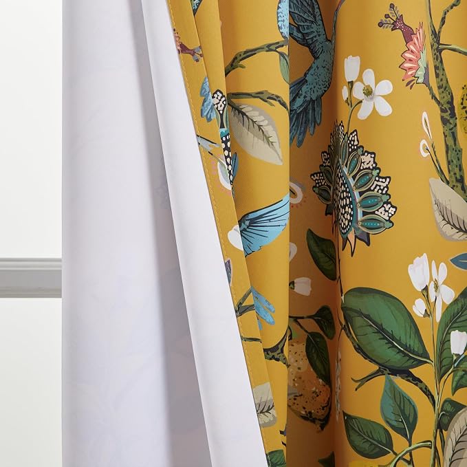 Topfinel 102 Inches Long Mustard Yellow Luxury Curtains - Image 7