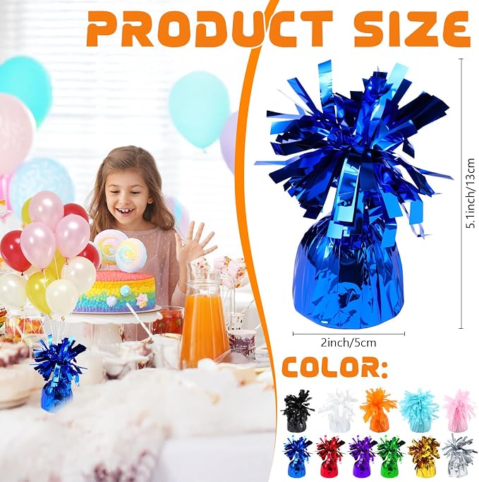 8 Pcs Blue Metallic Balloon Weights Holder Anchors Balloon Holder Weights - Image 2