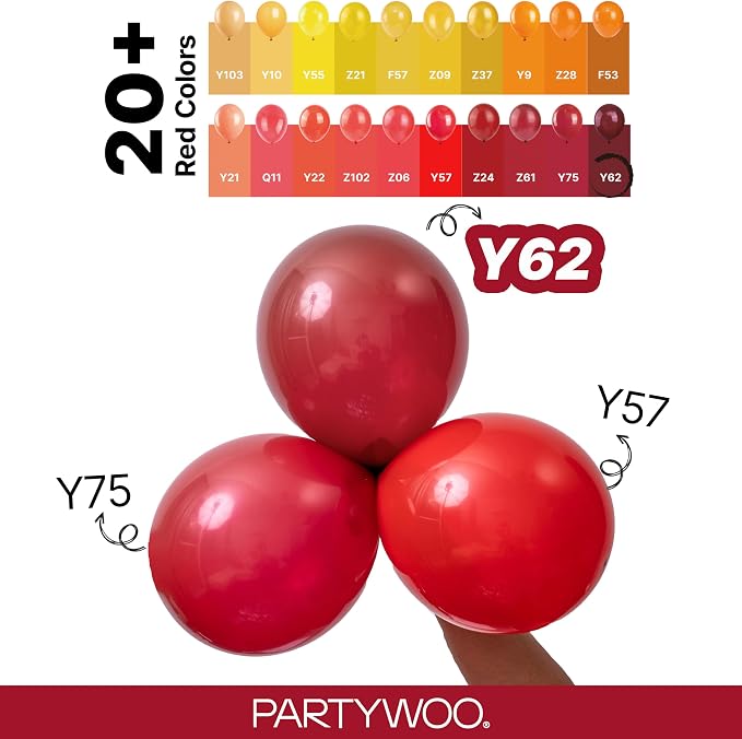 PartyWoo Burgundy Balloons 155pcs Dark Chestnut Red Maroon Color | 18 12 10 5 - Image 4