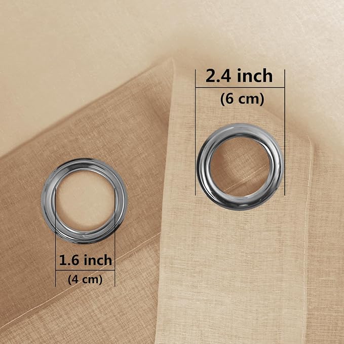 DWCN Ombre Faux Linen Extra Long Sheer Curtains - Image 5