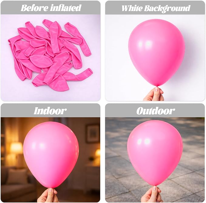 Voircoloria 105pcs Pink Party Latex Balloons, 12inch | - Image 3