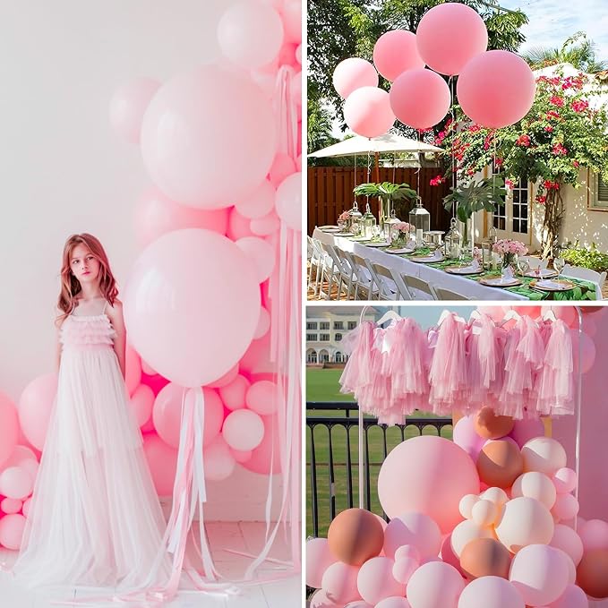 PartyWoo Baby Pink Balloons 20pcs Pastel Pale Light Pink Color | 18 Inch - Image 5