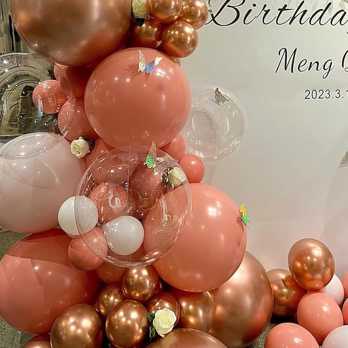 Voircoloria 90pcs Retro Pink Balloons Garland Arch Kit, 18 12 10 5 Inch | - Image 4