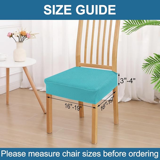 Smiry Waterproof Seat Covers for Dining Room Chairs, No Rear Covers | Stretch - Image 2