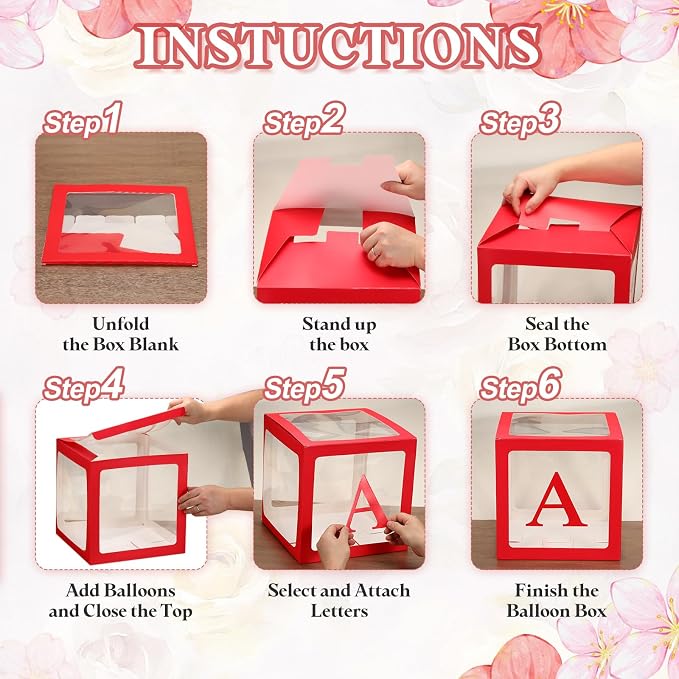 uxcell 5 Pcs Party Balloon Boxes, Transparent Balloon Boxes - Image 4
