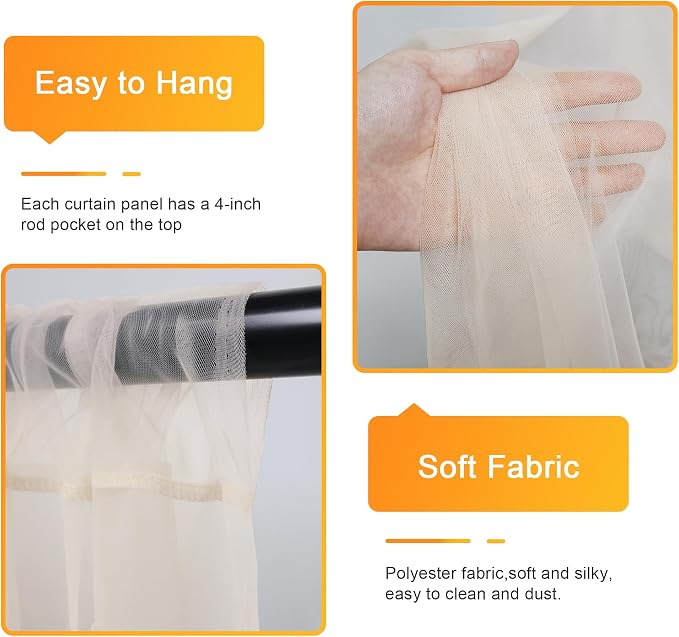 Fomcet Tulle Backdrop Curtains - Image 3
