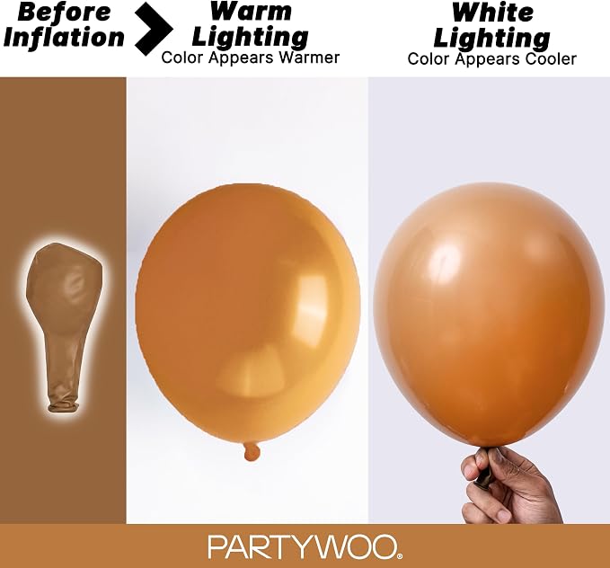 PartyWoo Boho Neutral Light Brown Balloons 120pcs Coffee Color | 18 12 10 5 - Image 3