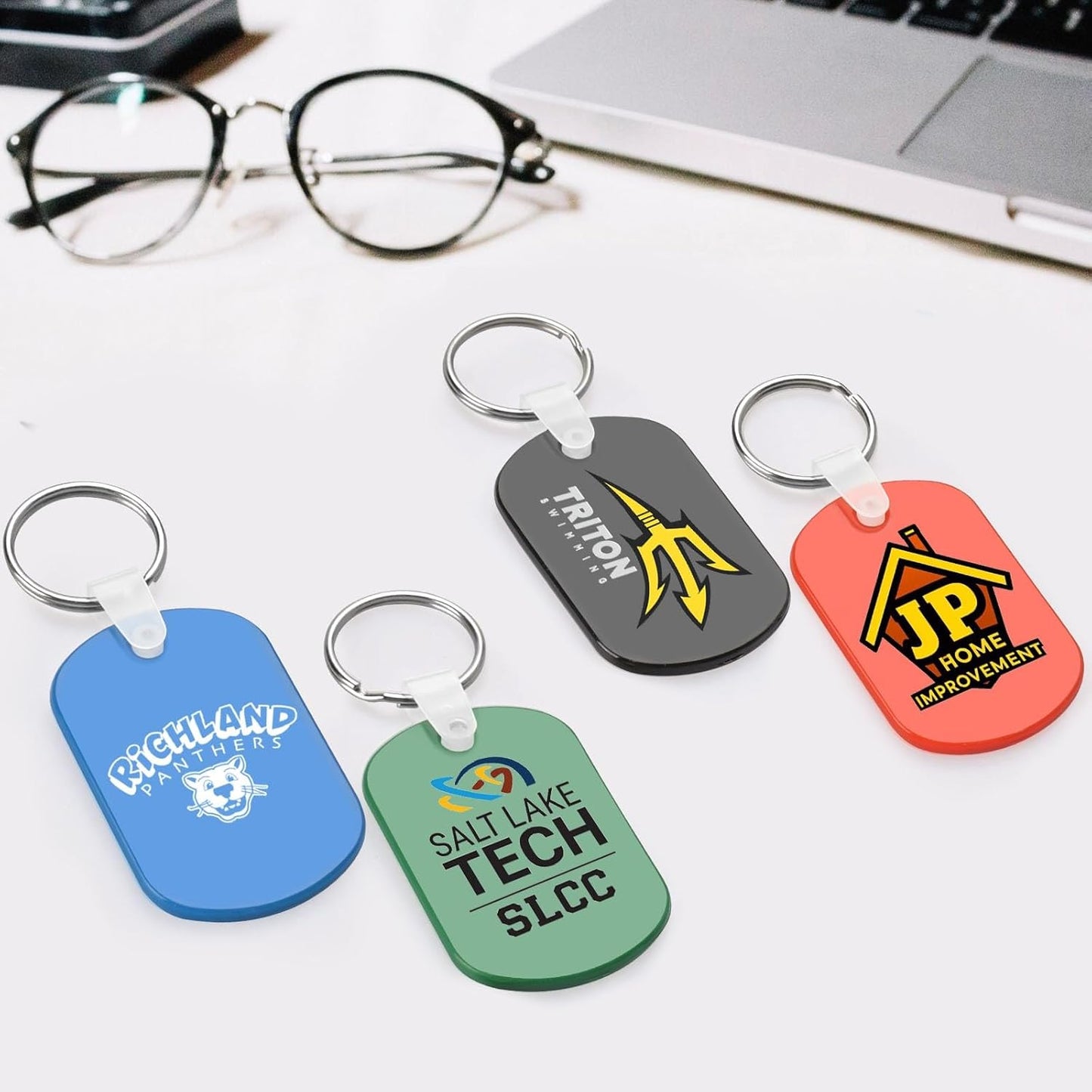 Custom Oval Soft Keychains 200 Pack, Personalized Logo, Text Bulk - Perfect for Tradeshows, Party Favors, Campaign Gifts - Customizable Key Tags
