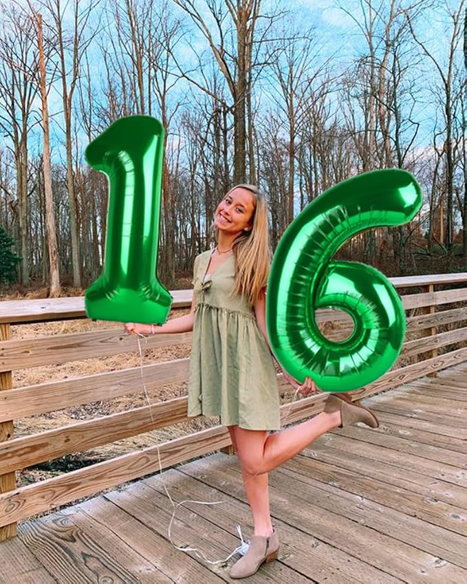 Number 11 Balloon 40Inch for 11 Year Old Birthday Decorations, Dark Green | - Image 3