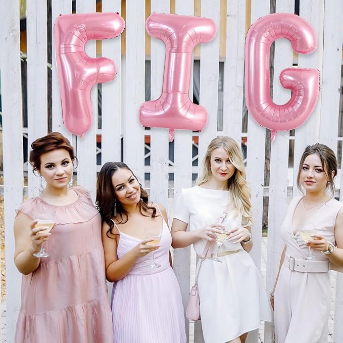 TONIFUL 40 Inch Large Pink Letter F Balloons Giant Foil Mylar Alphabet Balloon - Image 5