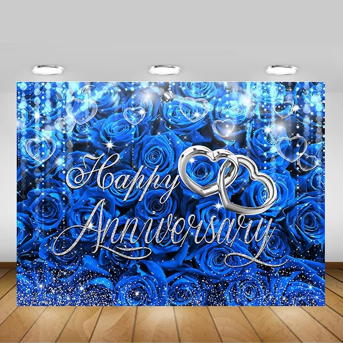 Mocsicka Happy Anniversary Backdrop Wedding Together Anniversary Party - Image 3