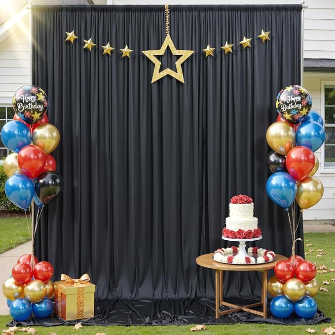 50ftx12 ft Wrinkle Free Black Backdrop Curtain - Image 7