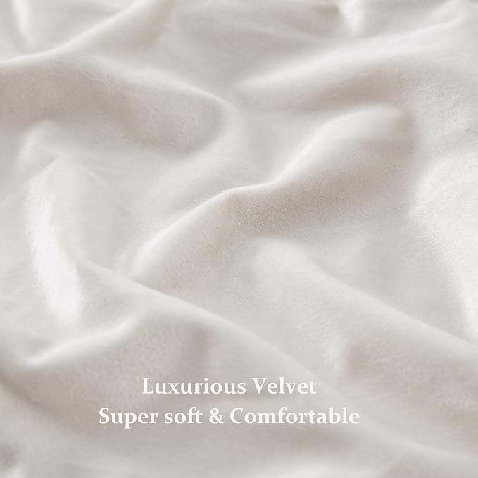 Luxury Cream Ivory Velvet Curtain Drapes - Image 5