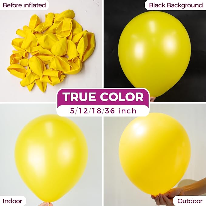 Bezente Yellow Balloons Latex Party Balloons - Image 2