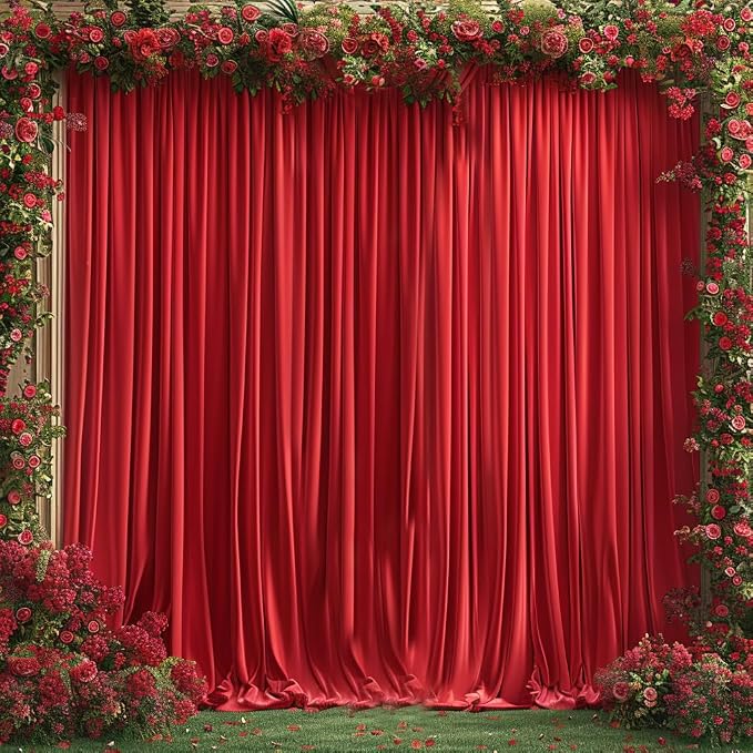 20x10ft Wrinkle Free Red Backdrop Curtain - Image 7
