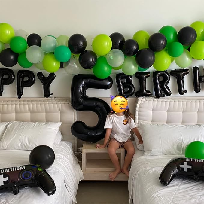 Black Number 8 Balloons, 40 Inch 8th Birthday Foil Balloon - Image 4