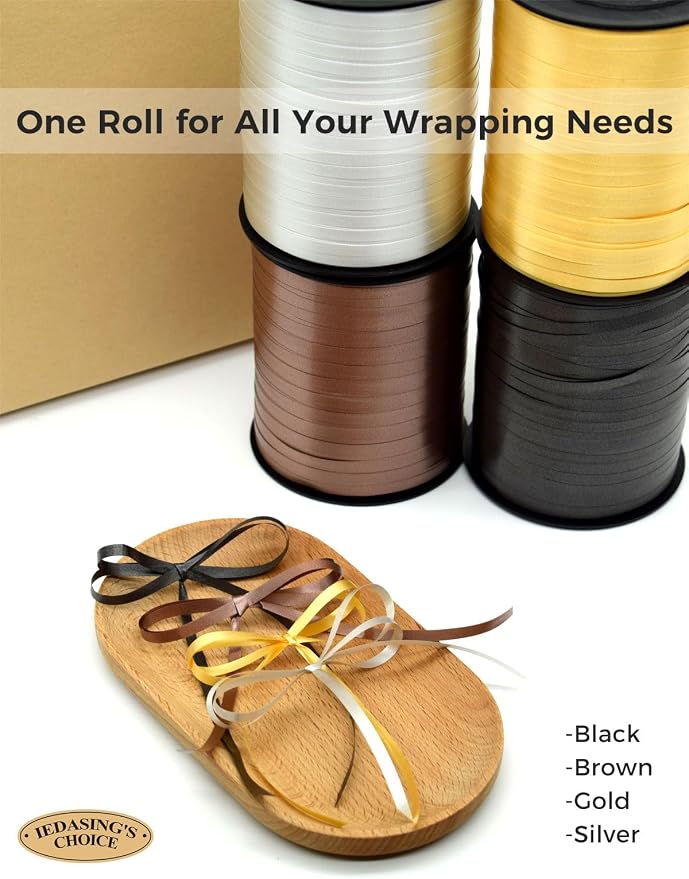 Curling Ribbon Brown Ribbon for Gift Wrapping 500 Yards x 1/5" Wide | Balloon - Image 3