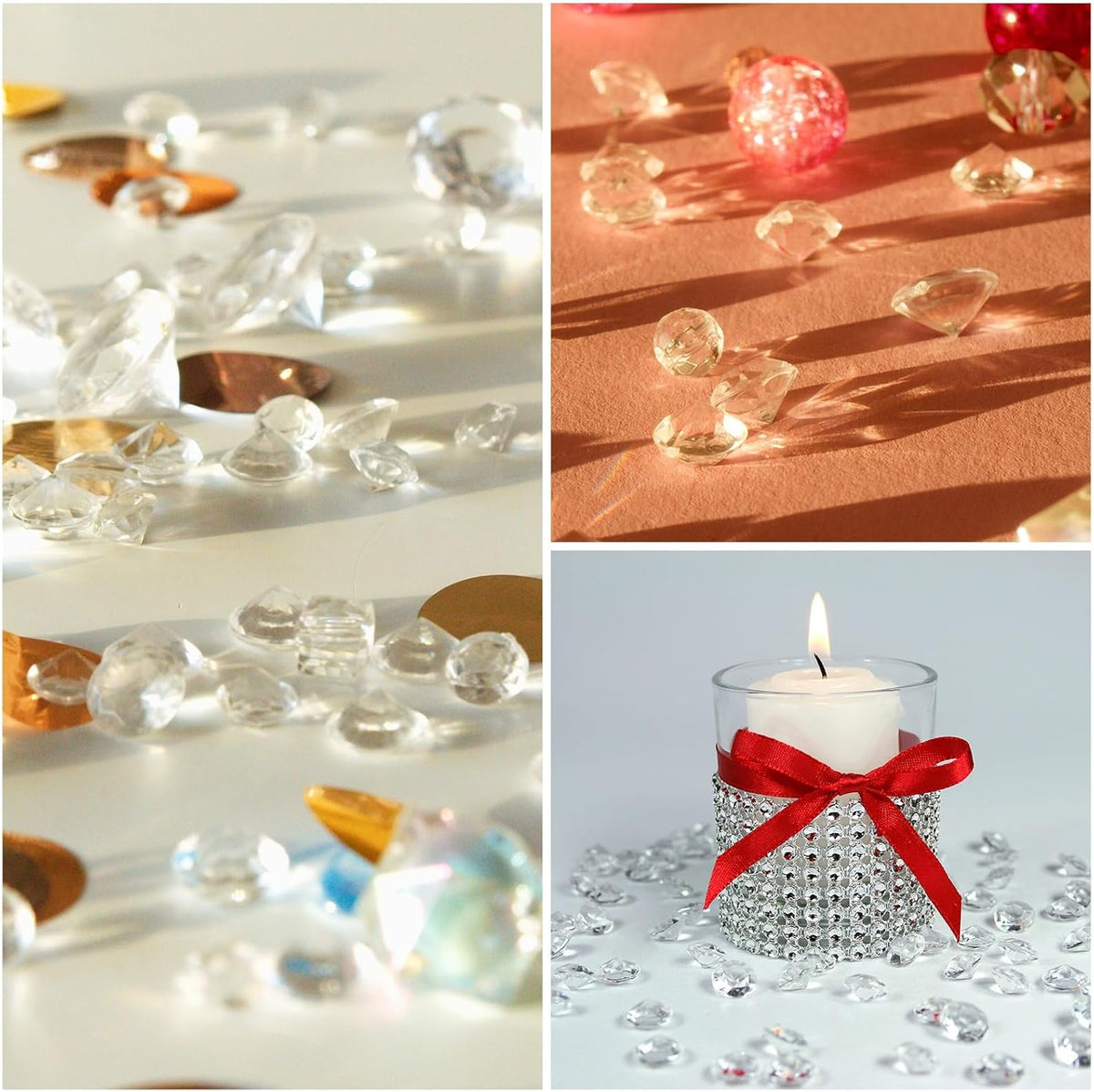 PATIKIL 10000 Pcs Wedding Table Scatter Confetti Crystals 4.5mm Acrylic Diamonds Vase Fillers Gems for Table Centerpiece Decorations Party Vase Beads, Black