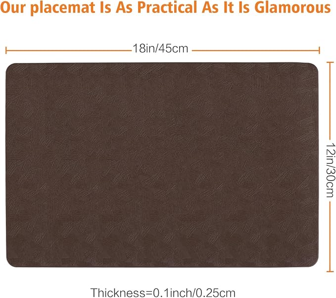 Vinyl Placemats Set of 4 Heat Resistant Easy Clean Non-Slip Place Mats - Image 3