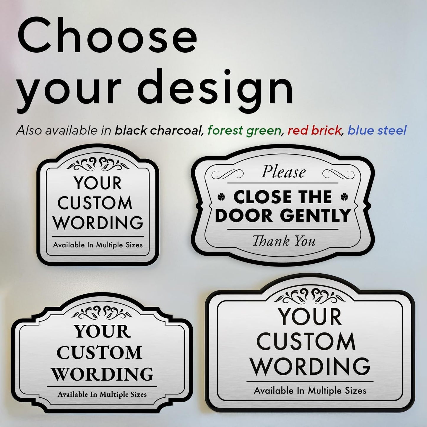 Custom Decorative Outdoor Metal Signs, Personalized Aluminum Signs, Customized Driveway Signs, Waterproof Signs Made In USA, Design 3 Metalic Silver 42x28 In