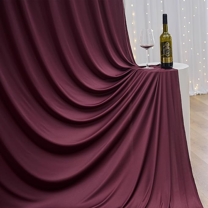 10×14 ft Wrinkle Free Maroon Backdrop Curtain - Image 6