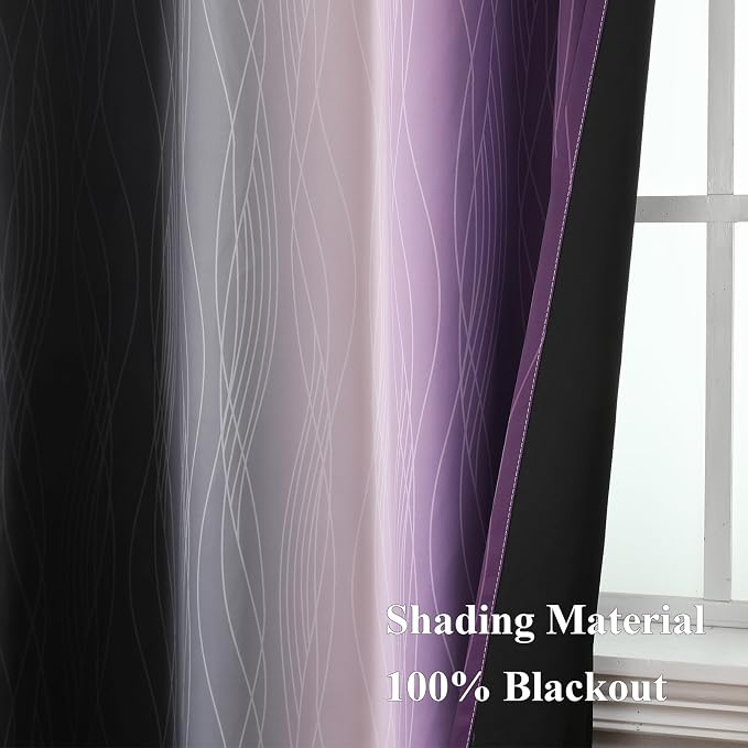 Purple and Black Blackout Curtains - Image 5