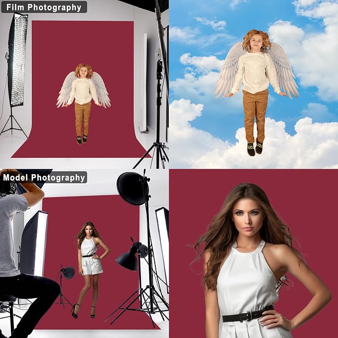 Burgundy Photography Backdrop for Photoshoot, 8x10 FT | Versatile Studio Photo - Image 3