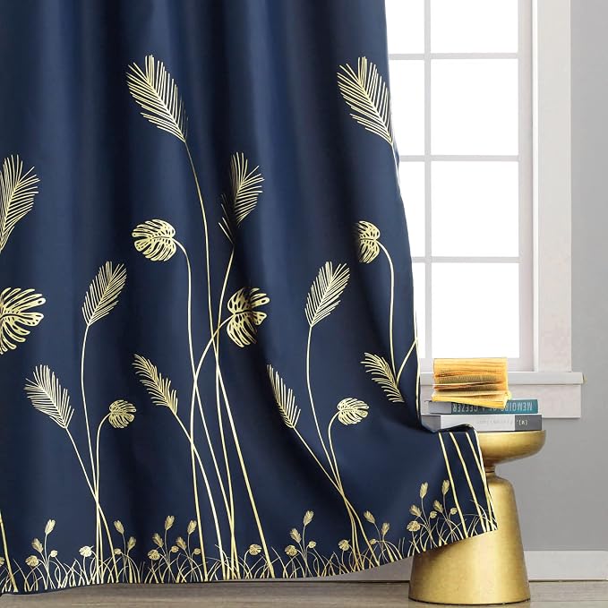 Blackout Window Curtains Gold Leaf and Wheat Print Grommet Blackout Curtains - Image 7