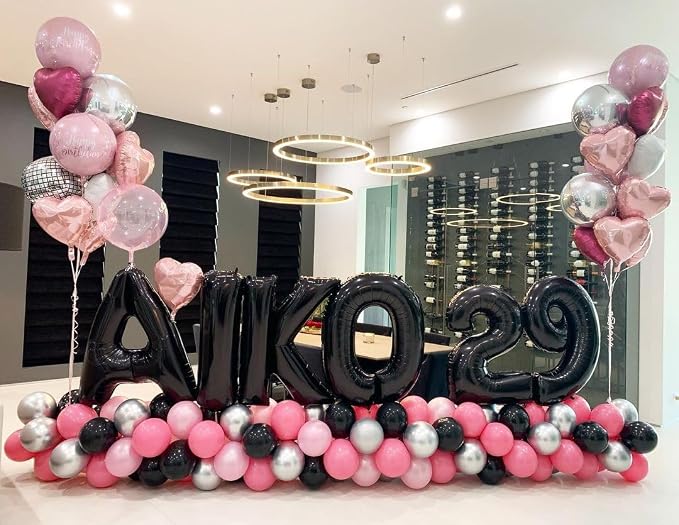 Black Letter E Balloons, E Balloon 40 Inch E Balloon Letter - Image 4