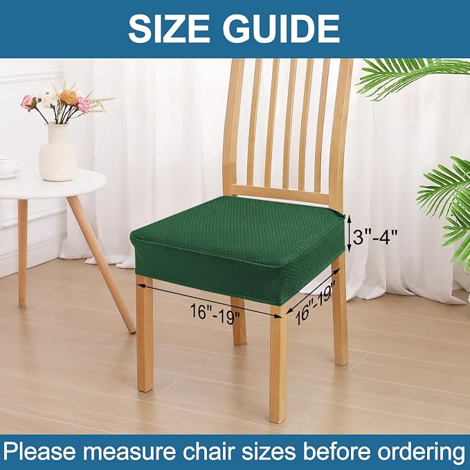 Smiry Waterproof Seat Covers for Dining Room Chairs, No Rear Covers | Stretch - Image 3