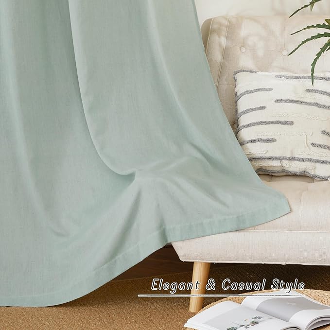 NICETOWN Rustic Linen 102 inch Long Curtains - Image 2