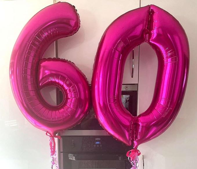 Hot Pink 50 Number Balloons, 40 Inch Giant Number 50 Balloons Foil Mylar Helium - Image 5