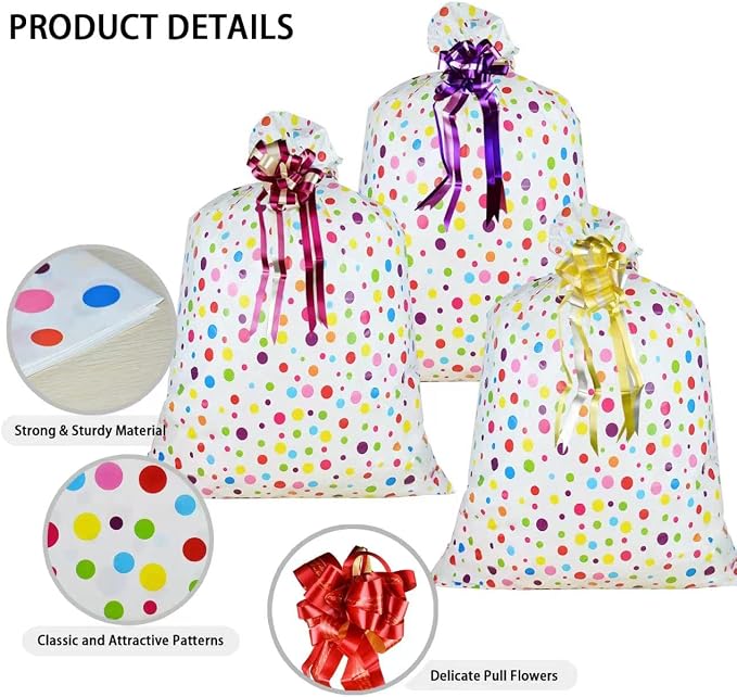 2 Pcs Large Gift Bags Oversized Plastic Storage Bags 48"x 36" - Image 3