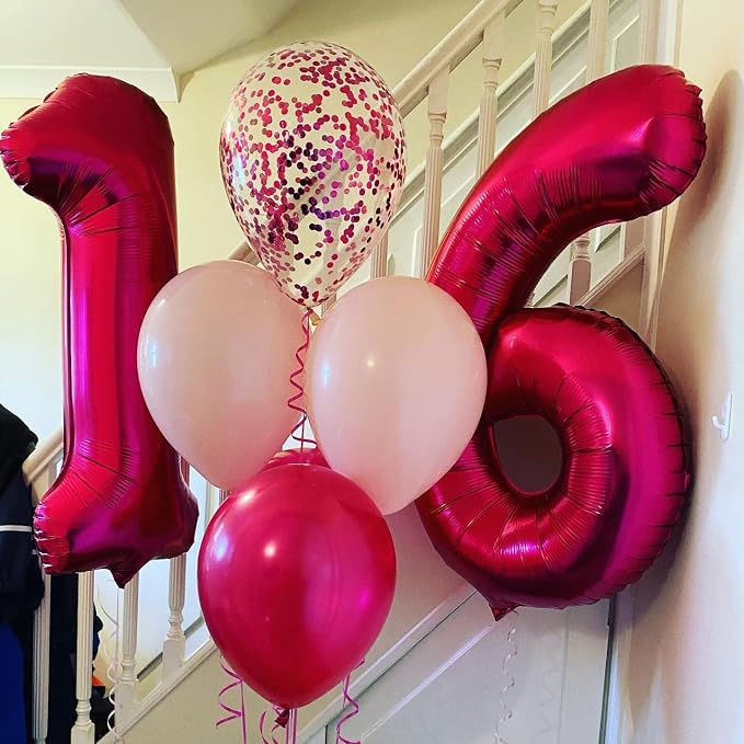 40 Inch Hot Pink 45 Balloons Giant Number 45 Balloons Hot Pink 45 Birthday - Image 5