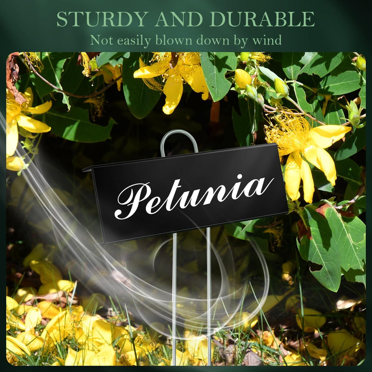 50 Pack Metal Plant Labels for Outdoor Garden Waterproof Plant Markers, Labels Garden Markers for Seedlings Herbs Vegetable Greenhouse Gifts, with Pen - Black