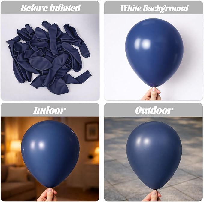 Voircoloria 66pcs Navy Blue Dark Blue Latex Party Balloons, 12inch | - Image 3