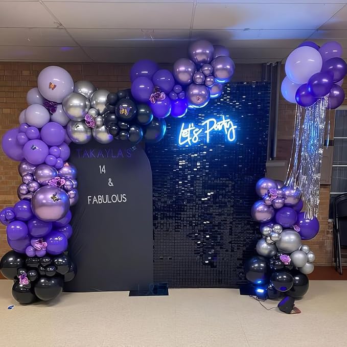 Purple and Black Balloon Arch Kit - Image 6