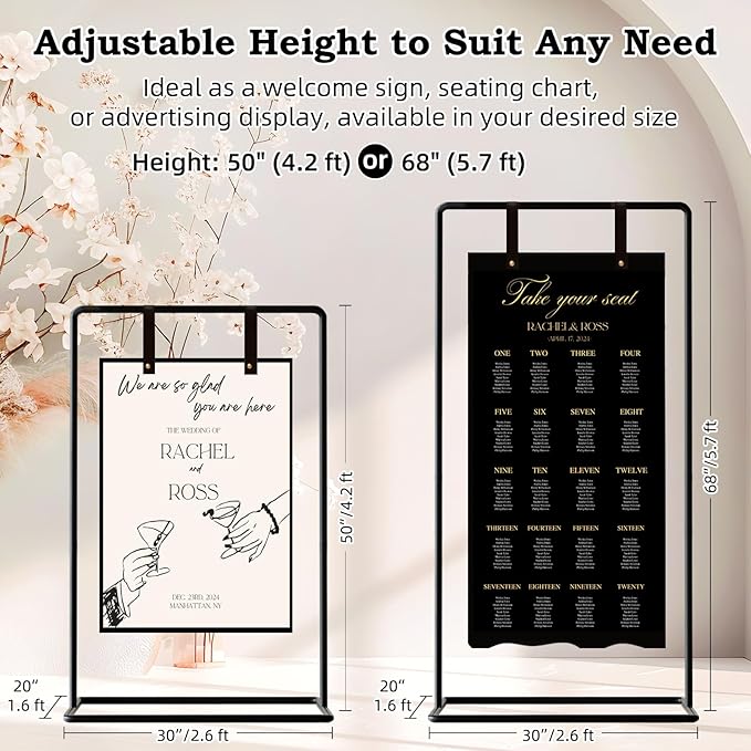 Wedding Sign Holder, Adjustable Welcome to Our Wedding Sign Stand W/Design - Image 2