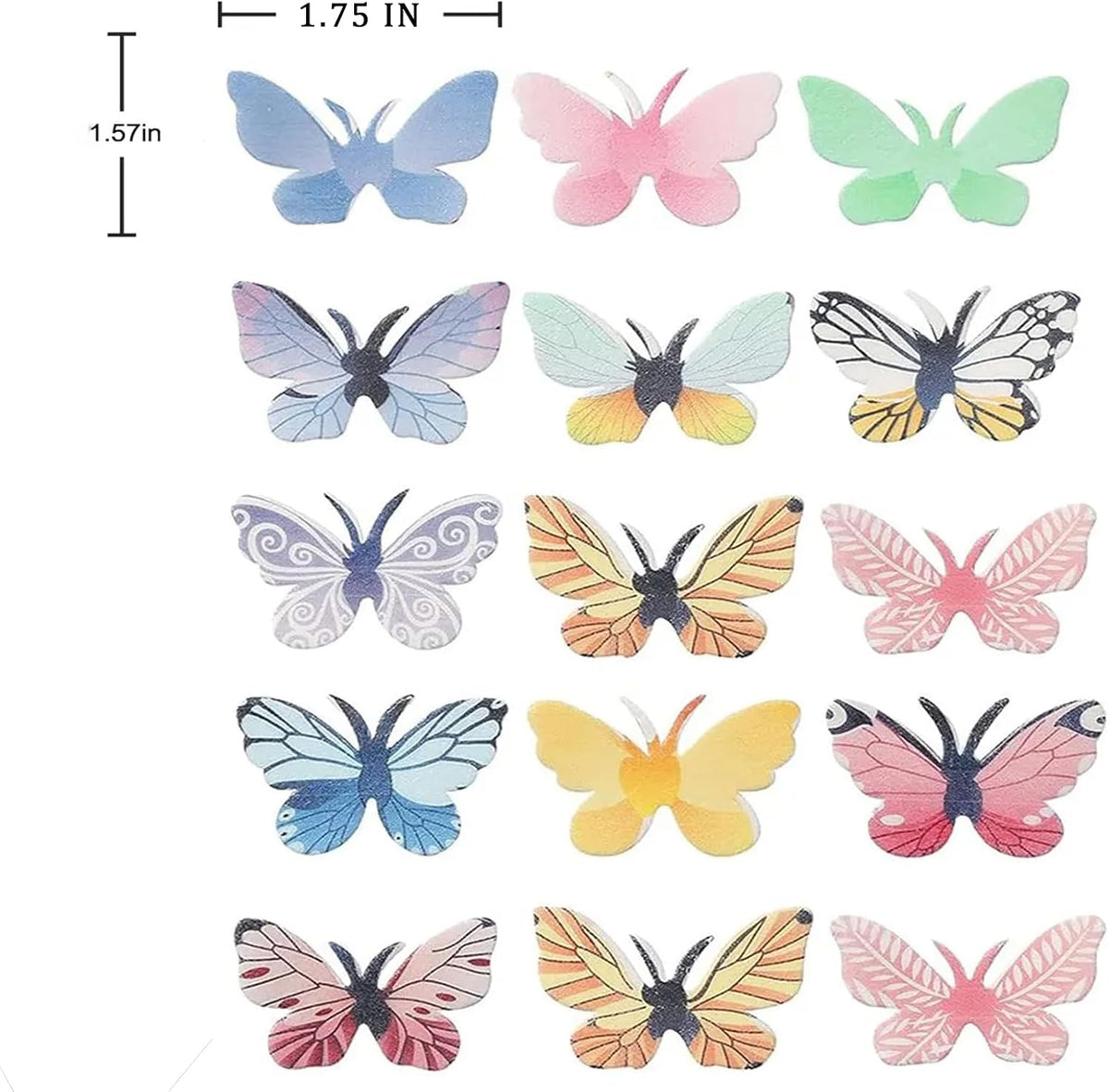 YOcity 72Pcs Edible Butterflies Cake Toppers Edible Butterfly Cupcake Toppers Wafer Paper Butterflies Edible Butterfly Cake Decorations for Wedding Birthday Party Cupcakes Decorating(Mix Color)
