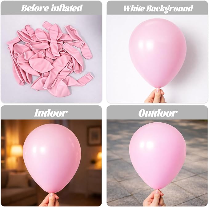 Voircoloria 105pcs Light Pink Pastel Pink Party Latex Balloons, 12inch | - Image 3