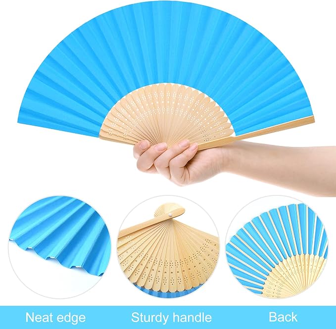 FEPITO 20 Pcs Handheld Paper Fan - Image 4