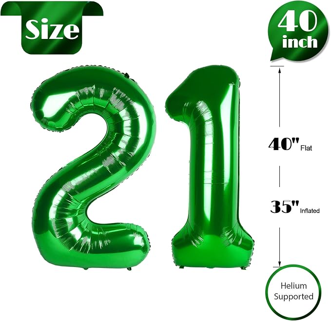 Green 21 Balloon - Image 5