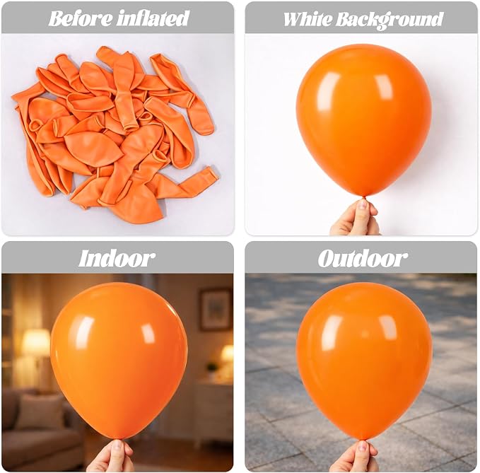 Voircoloria 66pcs Orange Latex Party Balloons, 12inch | - Image 3