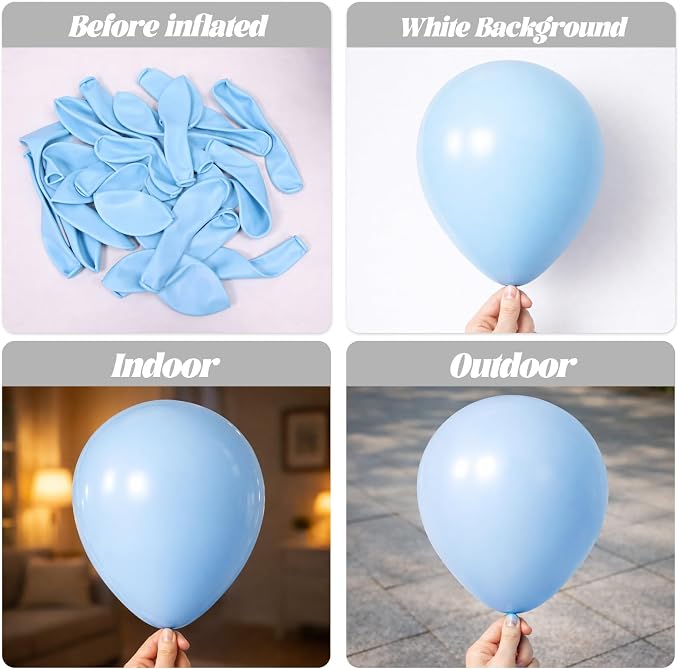 Voircoloria 90pcs Light Blue Balloons Garland Arch Kit, 18 12 10 5 Inch | - Image 3