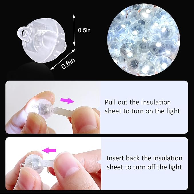 ZGWJ 200PCs White Balloon Lights Mini, Battery Powered, Long Standby Time - Image 2